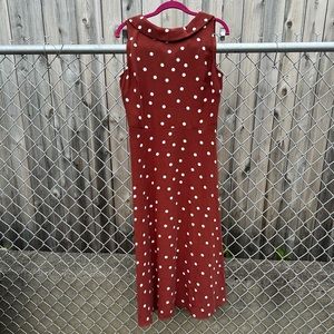 Boden Clarissa Midi Dress Polka Dot Brown